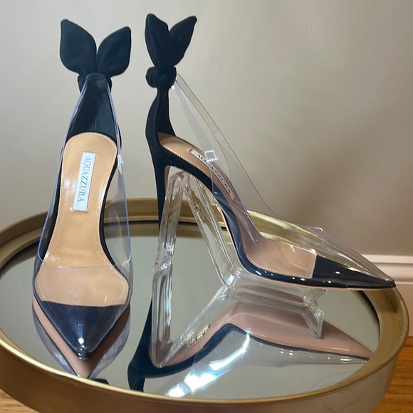 Aquazzura Tie Bow Plexi 105 pumps - Picture 15 of 17
